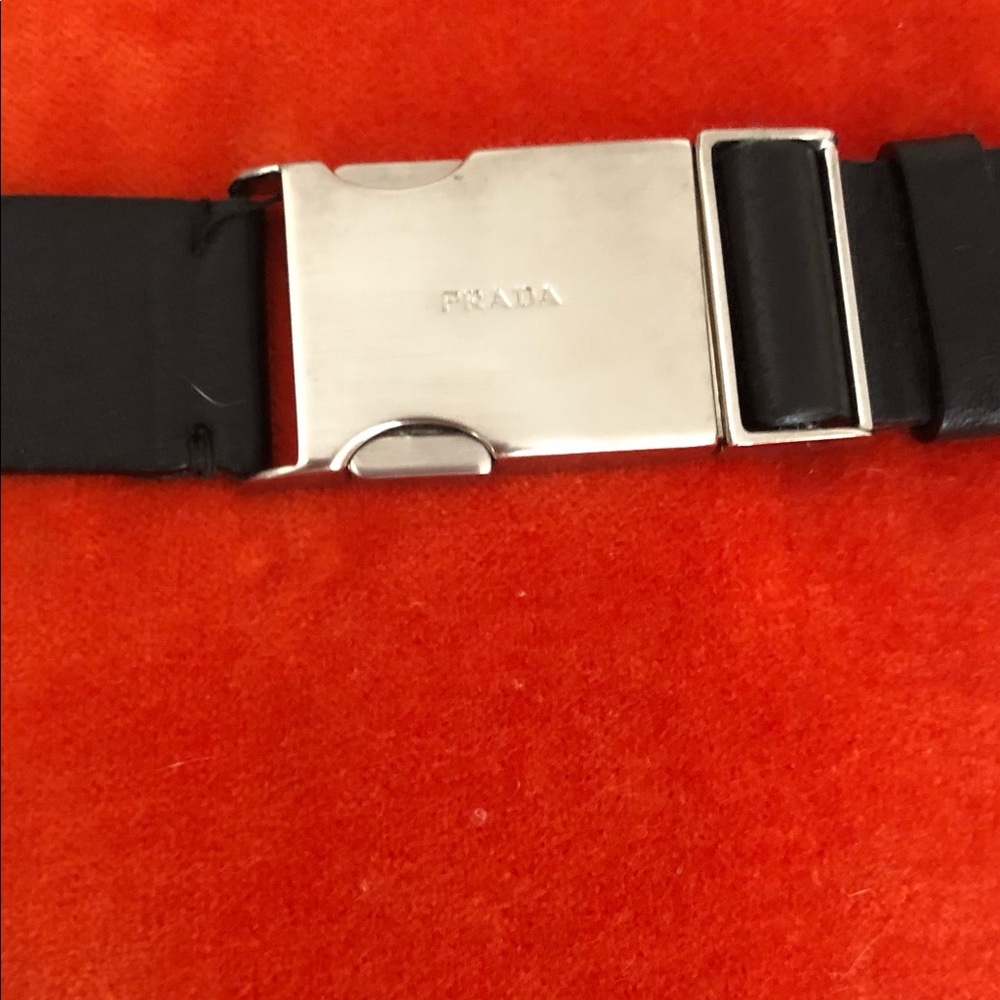 Prada leather logo belt, size 30